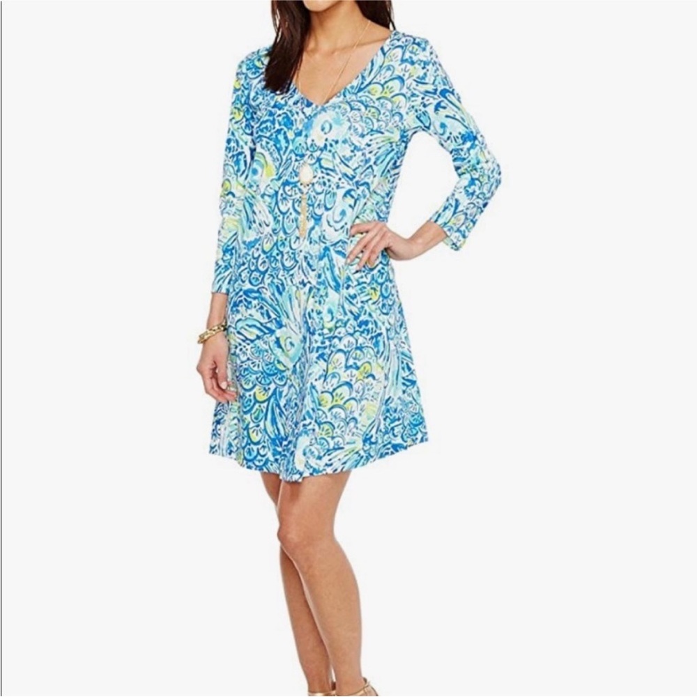 Lilly Pulitzer Erin Dress in “Blue Crush After Party" 100% Pima Cotton - S